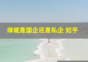 绿城是国企还是私企 知乎